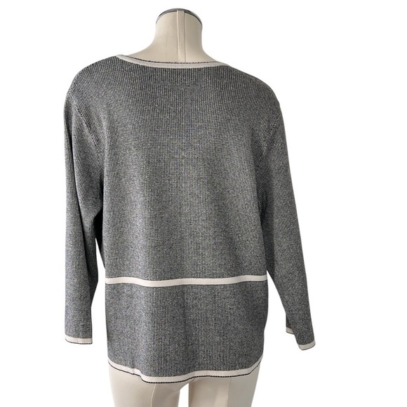 JONES NEW YORK Woman Long Sleeve Black White Sweater Top Sz 2X - Picture 11 of 16